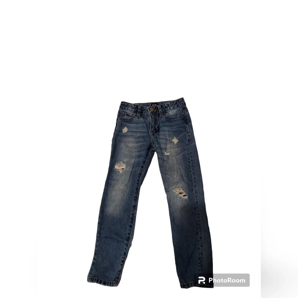 GAP Denim Regular Girlfriend Ripped Distressed Jeans Girls Size 5 Denim